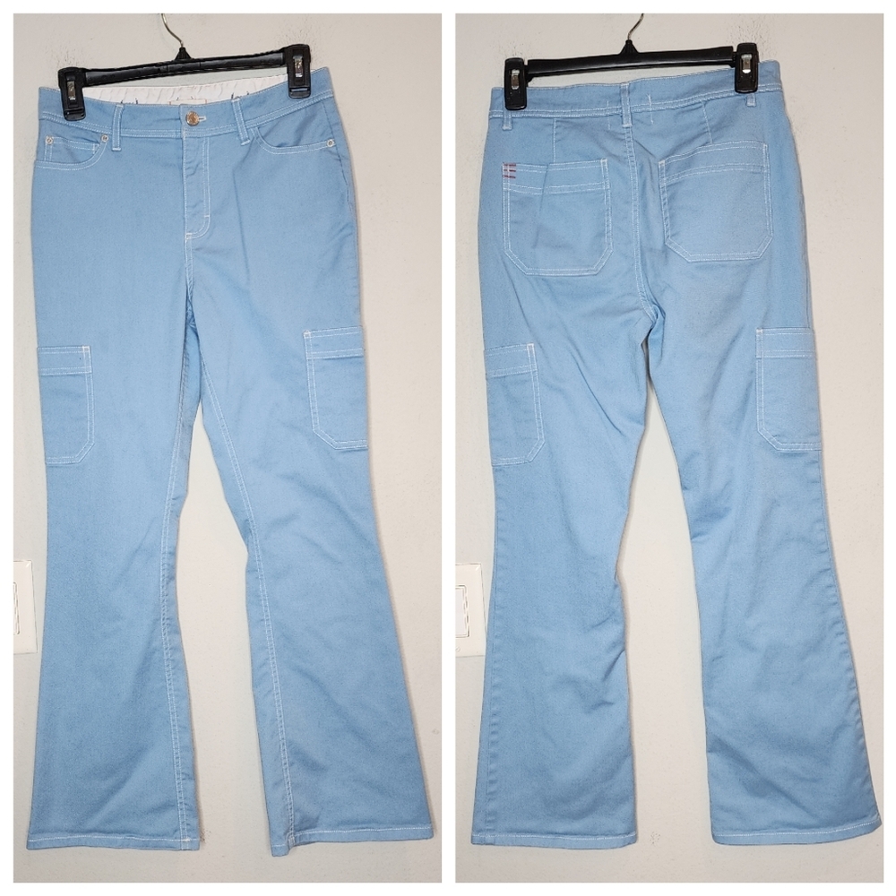 BDG cargo flare blue twill pants women's size‎ 2